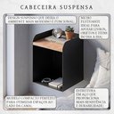 Ver imagem 3 de Kit com 2 Mesas de Cabeceira Aerea 20cm em Aço Nicho Suspenso Decorativo Quarto Linha Home - Preta