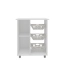 Ver imagem 2 de Armário Balcão Fruteira 1 Porta 3 Cestos 2311 Yescasa Branco