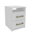 Ver imagem 2 de Mesa de Cabeceira com 2 Gavetas e 1 Nicho 2339 Branco
