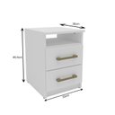 Ver imagem 3 de Mesa de Cabeceira com 2 Gavetas e 1 Nicho 2339 Branco