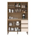 Ver imagem 3 de Armário Kit Cozinha com 4 Portas, 3 Gavetas AC4430 Bege/Marromle/Cristalo/Petra