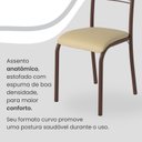 Ver imagem 6 de Conjunto Sala de Jantar Mesa Retangular 140x75cm Tampo Granito Ocre 6 Cadeiras Paraty Marrom/Creme