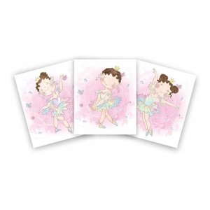 Quadros Decorativos Bailarina Quarto Infantil Menina 3 Peças:Imagem