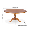 Ver imagem 5 de Mesa de Jantar Oval em Madeira Maciça com Pés Torneados Cor Imbuia Glazer 155x100 - 5 Lugares