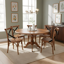 Ver imagem 2 de Mesa de Jantar Oval em Madeira Maciça com Pés Torneados Cor Imbuia Glazer 155x100 - 5 Lugares