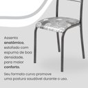 Ver imagem 6 de Conjunto Sala de Jantar Mesa Retangular 140x75cm Tampo Granito Ocre 6 Cadeiras Paraty Prata/Paraopeba/Mart
