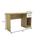 Ver imagem 3 de Mesa Escrivaninha com e Espaço para Cpu 2319 1 Gaveta 120cm Mel e Branco Marrom