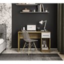 Ver imagem 1 de Mesa Escrivaninha com e Espaço para Cpu 2319 1 Gaveta 120cm Mel e Branco Marrom