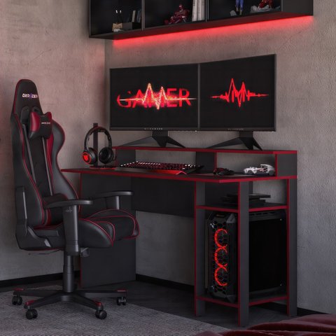 Mesa Gamer Escrivaninha 136cm em Mdp 2334