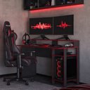 Ver imagem 1 de Mesa Gamer Escrivaninha em 2334 136cm Vulcano Preto