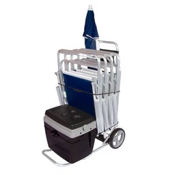 Carrinho de Praia com Avanço para Caixa Térmica Preto - 8