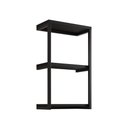 Ver imagem 2 de Mesa Lateral Redonda Áquila para Sala Quarto Sofá Apoio Decor Moderna com Tampo Preto- Branco/preto