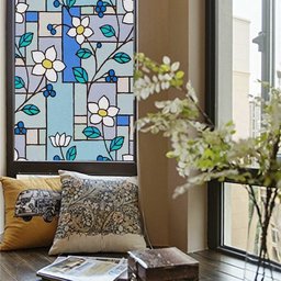 Pelicula Adesivo Eletrostatica Vidro Jateado Vitral Flores - 6
