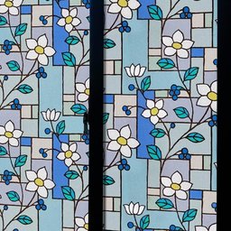 Pelicula Adesivo Eletrostatica Vidro Jateado Vitral Flores - 9