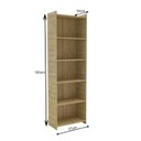 Ver imagem 3 de Estante de Livros 57CMX183CM 5 Prateleiras 2328 Marrom/Carvalho