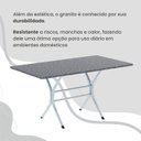 Ver mais imagens de Conjunto Sala de Jantar Mesa Retangular 140x75cm Tampo Granito Ocre 6 Cadeiras Paraty Branco/Paraopeba