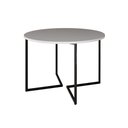 Ver imagem 1 de Mesa Jantar Industrial Redonda Branca Base V Ferro Preto Tampo 110cm