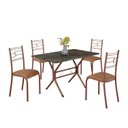 Ver imagem 2 de Conjunto Sala de Jantar Mesa Retangular 100x60cm Tampo Pedra Ardósia Indiana 4 Cadeiras Paraty