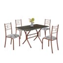 Ver imagem 2 de Conjunto Sala de Jantar Mesa Retangular 100x60cm Tampo Pedra Ardósia Indiana 4 Cadeiras Paraty