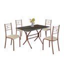 Ver imagem 2 de Conjunto Sala de Jantar Mesa Retangular 100x60cm Tampo Pedra Ardósia Indiana 4 Cadeiras Paraty