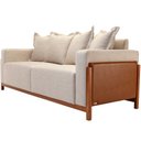 Ver imagem 6 de Sofá 03 Lugares para Sala de Estar 178 cm Khali B04 Linho Bege Couríssimo Whisky - Lyam Decor