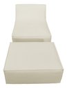 Ver imagem 3 de Chaise Tiktok Sofá Cama 2 Lugares com Puff Bege para Redes Sociais Bz Home Decor