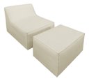 Ver imagem 5 de Chaise Tiktok Sofá Cama 2 Lugares com Puff Bege para Redes Sociais Bz Home Decor