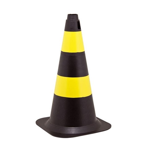 Cone Sinalizaçao Preto/amarelo 50cm