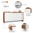 Ver imagem 4 de Buffet Madrid Design Moderno com Soft-close e Gaveta Interna - 4 Cores:cedro/branco