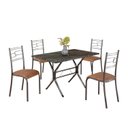 Ver imagem 2 de Conjunto Sala de Jantar Mesa Retangular 100x60cm Tampo Pedra Ardósia Indiana 4 Cadeiras Paraty