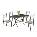 Ver imagem 2 de Conjunto Sala de Jantar Mesa Retangular 100x60cm Tampo Pedra Ardósia Indiana 4 Cadeiras Paraty