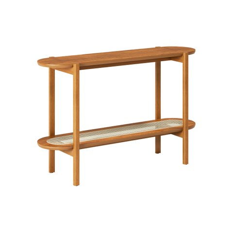 Aparador Lotus em Madeira Tauari com 2 Prateleiras MDF 135 cm - Madeira/Cinamomo