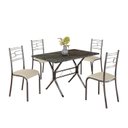 Ver imagem 2 de Conjunto Sala de Jantar Mesa Retangular 100x60cm Tampo Pedra Ardósia Indiana 4 Cadeiras Paraty