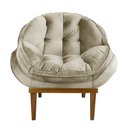 Ver imagem 4 de Kit 2 Poltronas Decorativa Marcela Veludo Bege