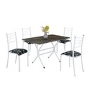 Ver imagem 2 de Conjunto Sala de Jantar Mesa Retangular 100x60cm Tampo Pedra Ardósia Indiana 4 Cadeiras Paraty