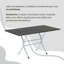 Ver mais imagens de Conjunto Sala de Jantar Mesa Retangular 100x60cm Tampo Pedra Ardósia Indiana 4 Cadeiras Paraty Branco/Paraopeba