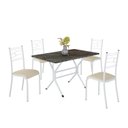 Ver imagem 2 de Conjunto Sala de Jantar Mesa Retangular 100x60cm Tampo Pedra Ardósia Indiana 4 Cadeiras Paraty