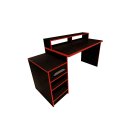 Ver imagem 3 de Mesa Gamer para Dois Monitores Preto e Vermelho