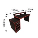 Ver imagem 2 de Mesa Gamer para Dois Monitores Preto e Vermelho