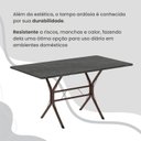 Ver mais imagens de Conjunto Sala de Jantar Mesa Retangular 120x75cm Tampo Pedra Ardósia Indiana 4 Cadeiras Paraty Marrom/C.