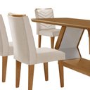 Ver mais imagens de Mesa para Sala de Jantar Alvorada 180cm Mdf Tampo Laminado Canto Copo e 6 Cadeiras Liz