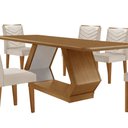 Ver imagem 7 de Mesa para Sala de Jantar Alvorada 180cm Mdf Tampo Laminado Canto Copo e 6 Cadeiras Liz