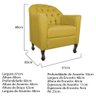 Kit Diva Recamier Diana 185cm Lado Esquerdo e 02 Poltronas Julia Suede Amarelo - 5