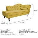 Ver imagem 6 de Kit Diva Recamier Diana 185cm Lado Esquerdo e 02 Poltronas Julia Suede Amarelo