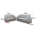 Ver imagem 3 de Conjunto Sofá Living 3 e 2 Malibu Bouclê 1,50/2,30m - King House