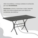 Ver mais imagens de Conjunto Sala de Jantar Mesa Retangular 120x75cm Tampo Pedra Ardósia Indiana 4 Cadeiras Paraty Prata/Preto Floral/Mart