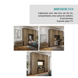 Guarda Roupa Casal 6 Portas, 2 Gavetas, Painel de TV 32 Polegadas e Gaveteiro Porto Móveis Carraro  - 8