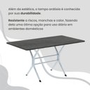 Ver mais imagens de Conjunto Sala de Jantar Mesa Retangular 120x75cm Tampo Pedra Ardósia Indiana 4 Cadeiras Paraty Branco/Preto Floral