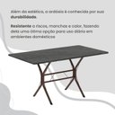 Ver mais imagens de Conjunto Sala de Jantar Mesa Retangular 140x75cm Tampo Pedra Ardósia Indiana 6 Cadeiras Paraty Marrom/C.