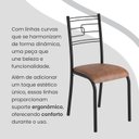 Ver imagem 7 de Conjunto Sala de Jantar Mesa Retangular 140x75cm Tampo Pedra Ardósia Indiana 6 Cadeiras Paraty Preto/C. Marrom/Fosco